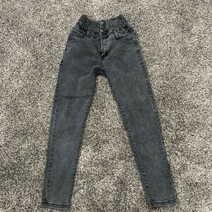 High waist grey denim
